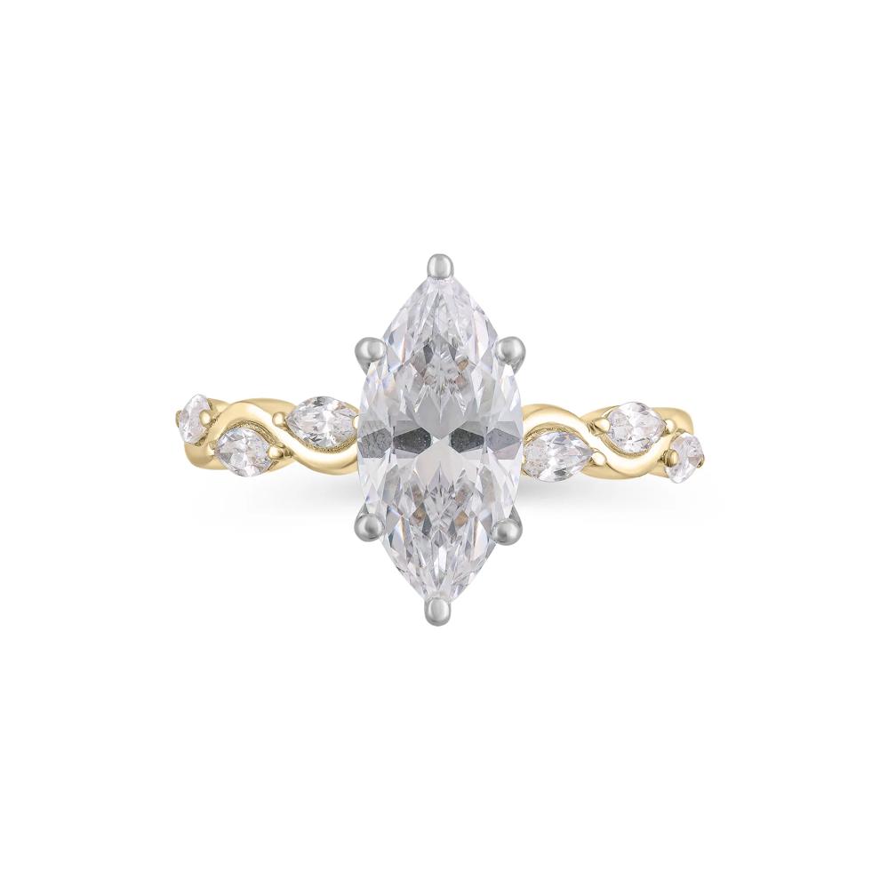 Lab Grown Diamond Marquise Engagement Ring in 14K Yellow &amp; White Gold (2 1/3 ct. tw.) – Image 1 of 4