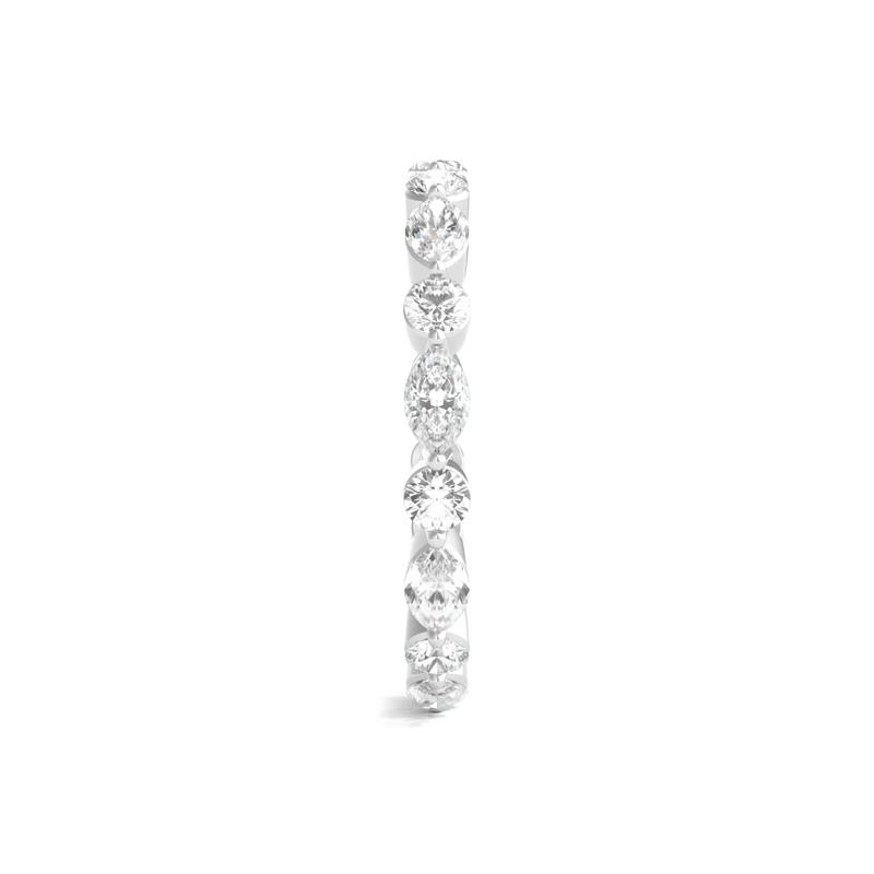 Round and Marquise-Cut Diamond Eternity Band in Platinum &#40;1 1/2 ct. tw.&#41; – Image 3 of 3