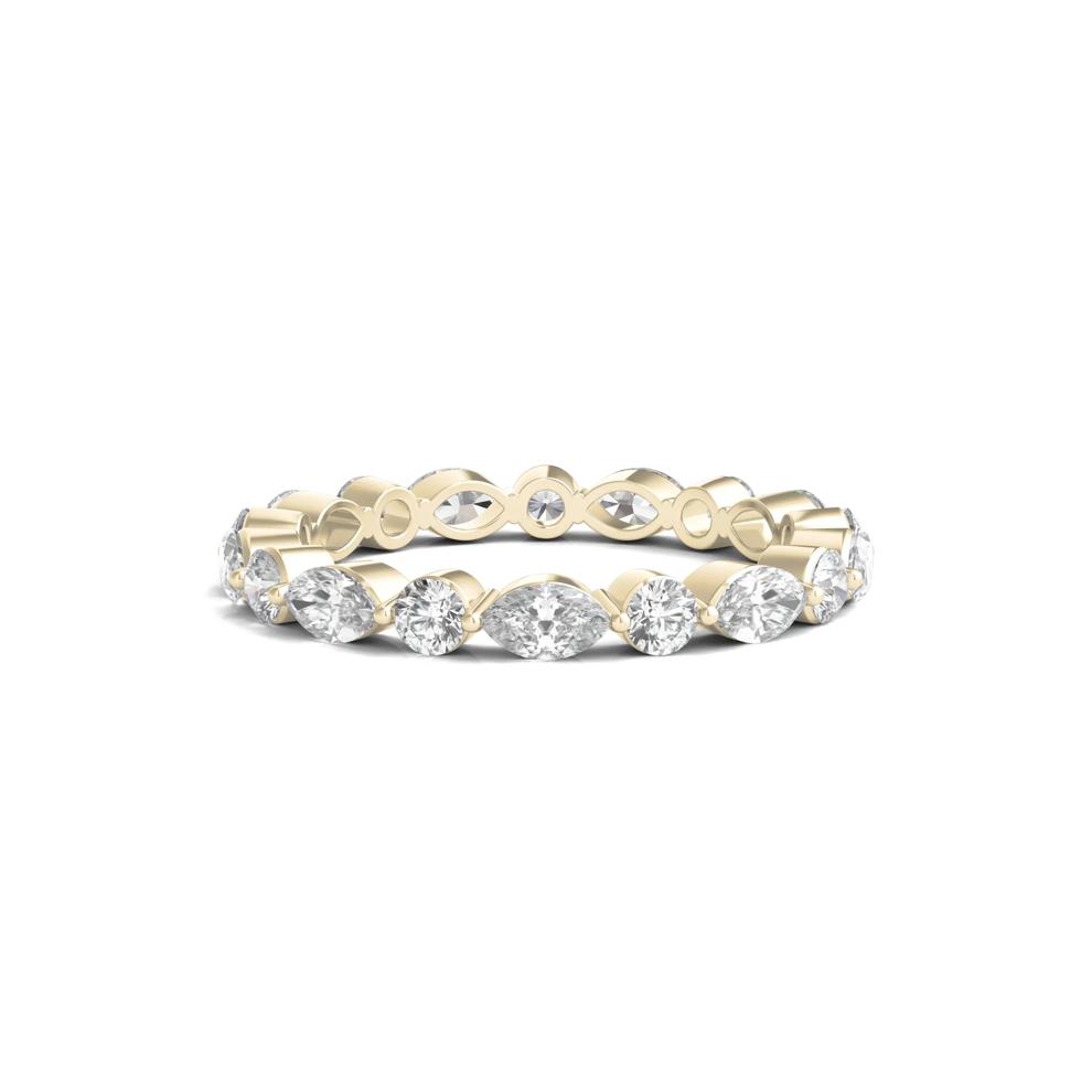 Round and Marquise-Cut Lab Grown Diamond Eternity Band in 14k Yellow Gold (1 1/2 ct. tw.) – Image 1 of 3