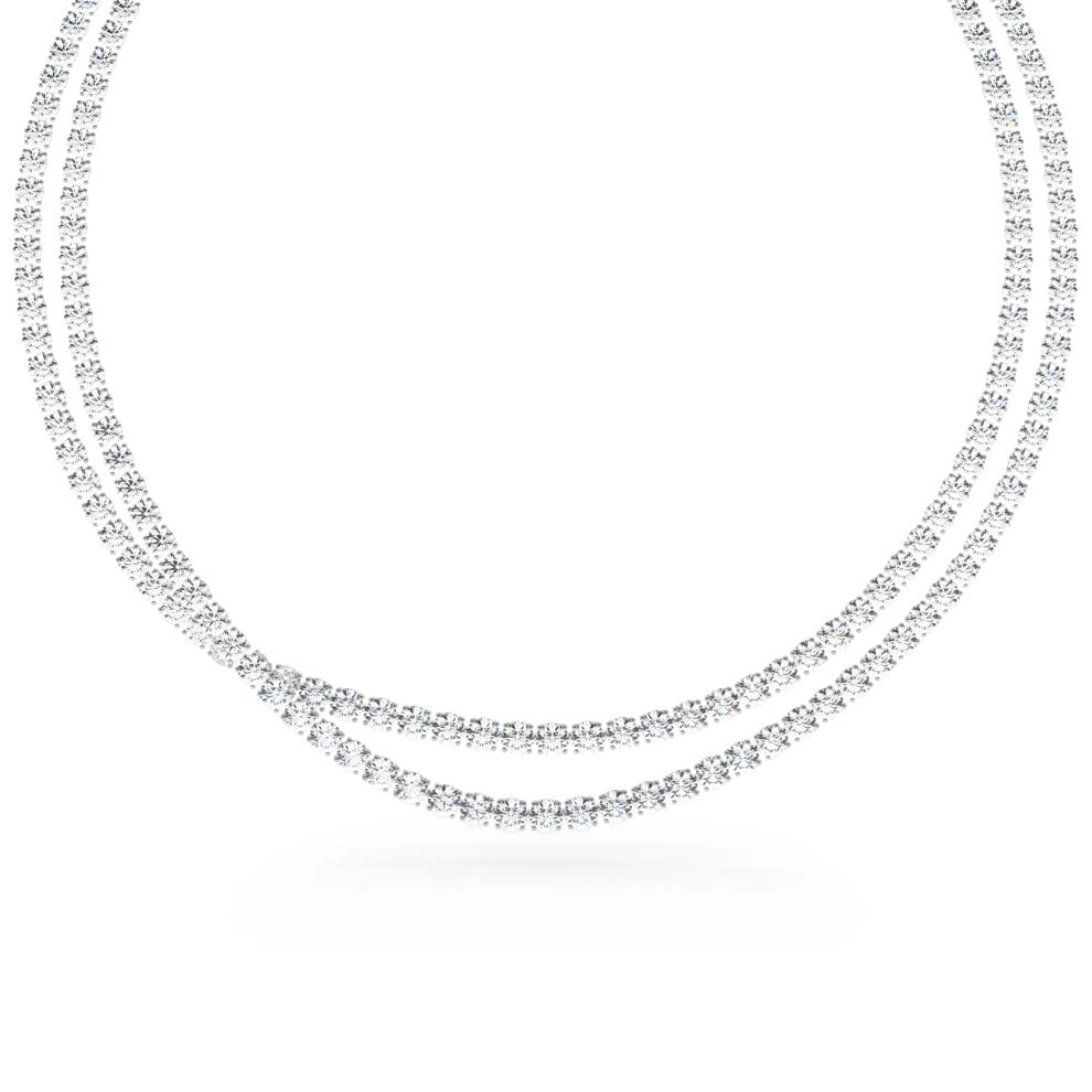 Lab Grown Diamond Double Row Necklace in 14K White Gold (50 ct. tw.) – Image 1 of 4