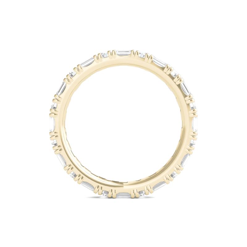 Round and Emerald-Cut Diamond Thin Eternity Band in 14k Yellow Gold &#40;1 1/2 ct. tw.&#41; – Image 2 of 3