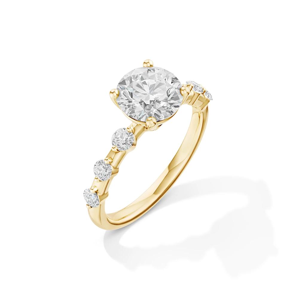 Lab Grown Diamond Round Center Engagement Ring in 14K Yellow Gold (1 3/4 ct. tw.) – Image 4 of 4