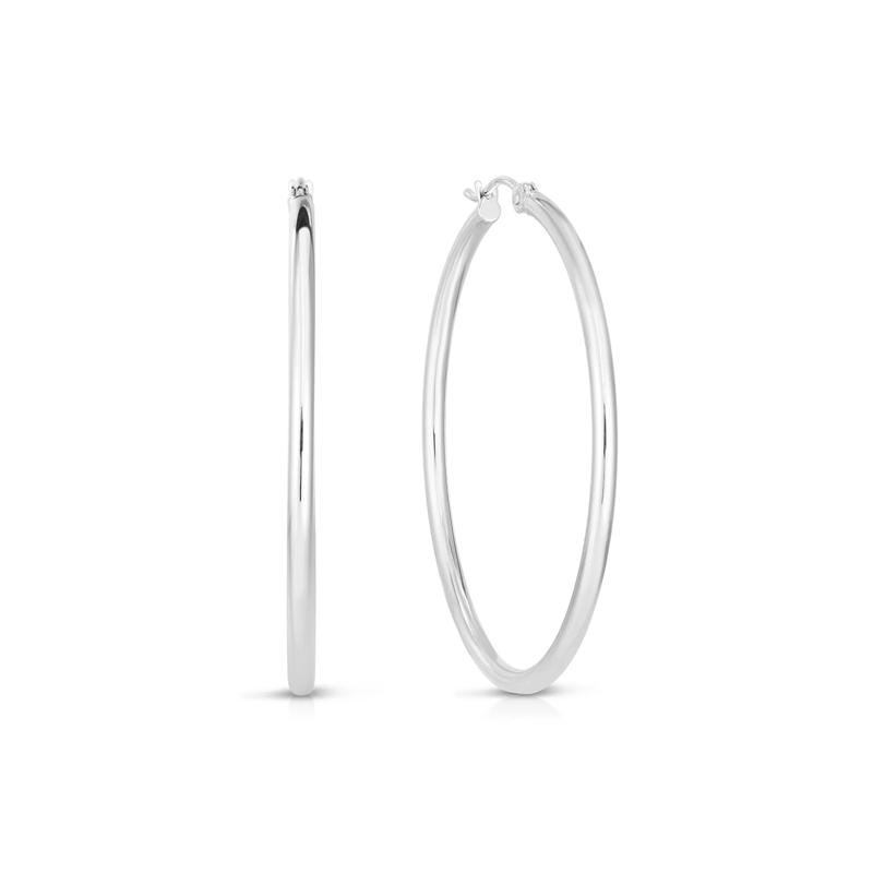 Hoop Earrings in 14K White Gold – Image 2 of 3