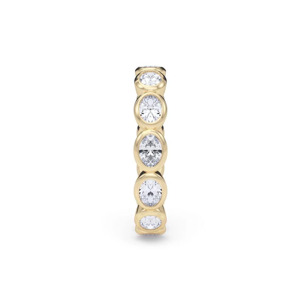 Lab Grown Diamond Bezel-Set Oval True Eternity Band in 14K Yellow Gold  – Image 3 of 5