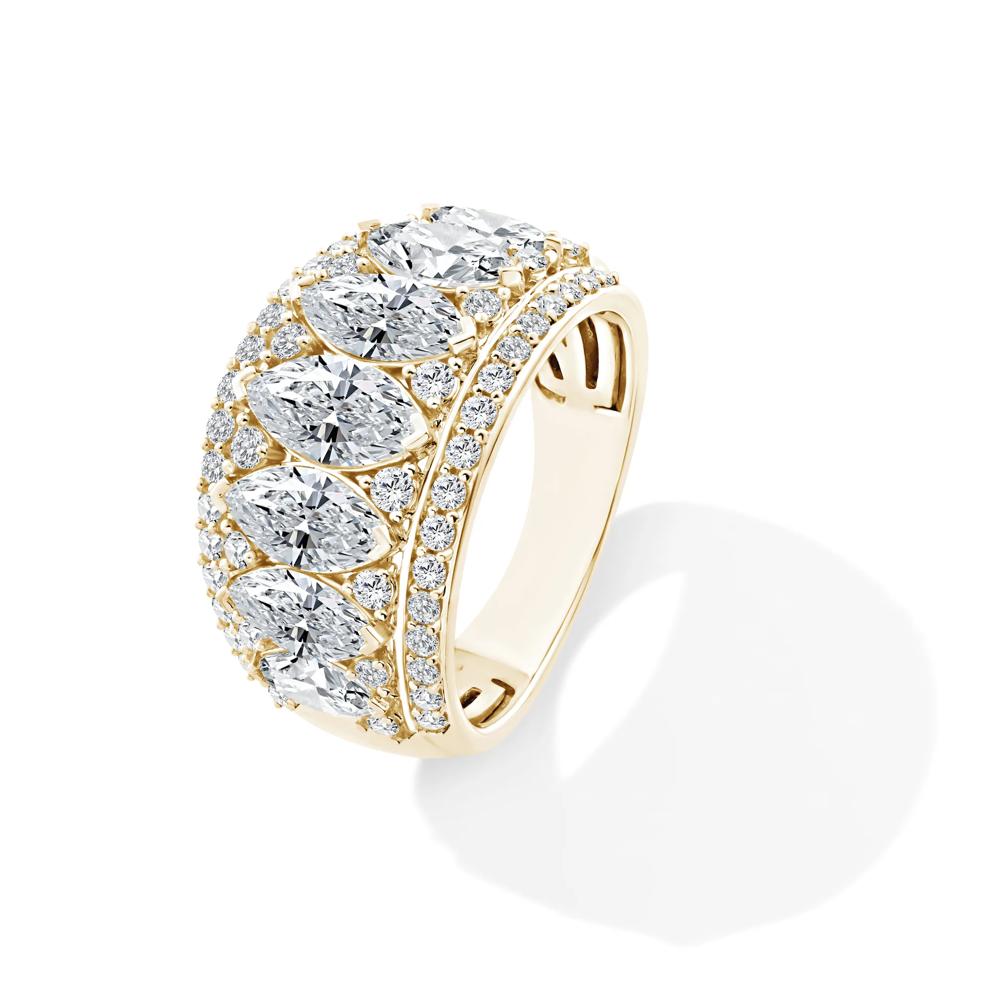 Lab Grown Diamond Marquise Multi-Row Anniversary Band in 10K Yellow Gold (3 1/2 ct. tw.) – Image 4 of 4