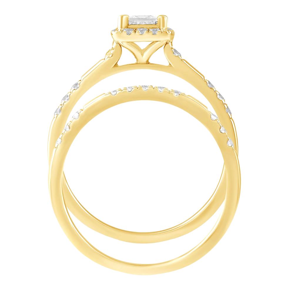 Diamond Princess-Cut Halo Engagement Set in 10K Yellow Gold (5/8 ct. tw.) – Image 2 of 5