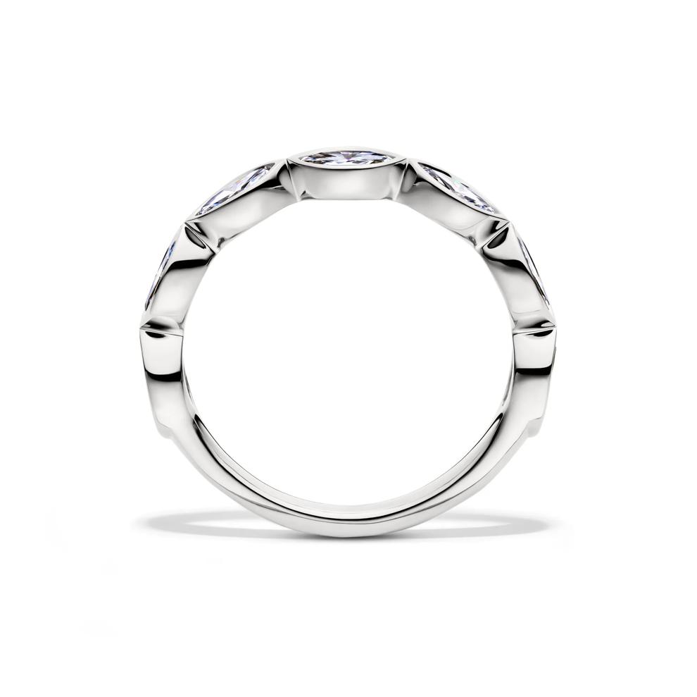 Lab Grown Diamond Marquise Bezel-Set Anniversary Band in 10K White Gold (1 ct. tw.) – Image 2 of 4