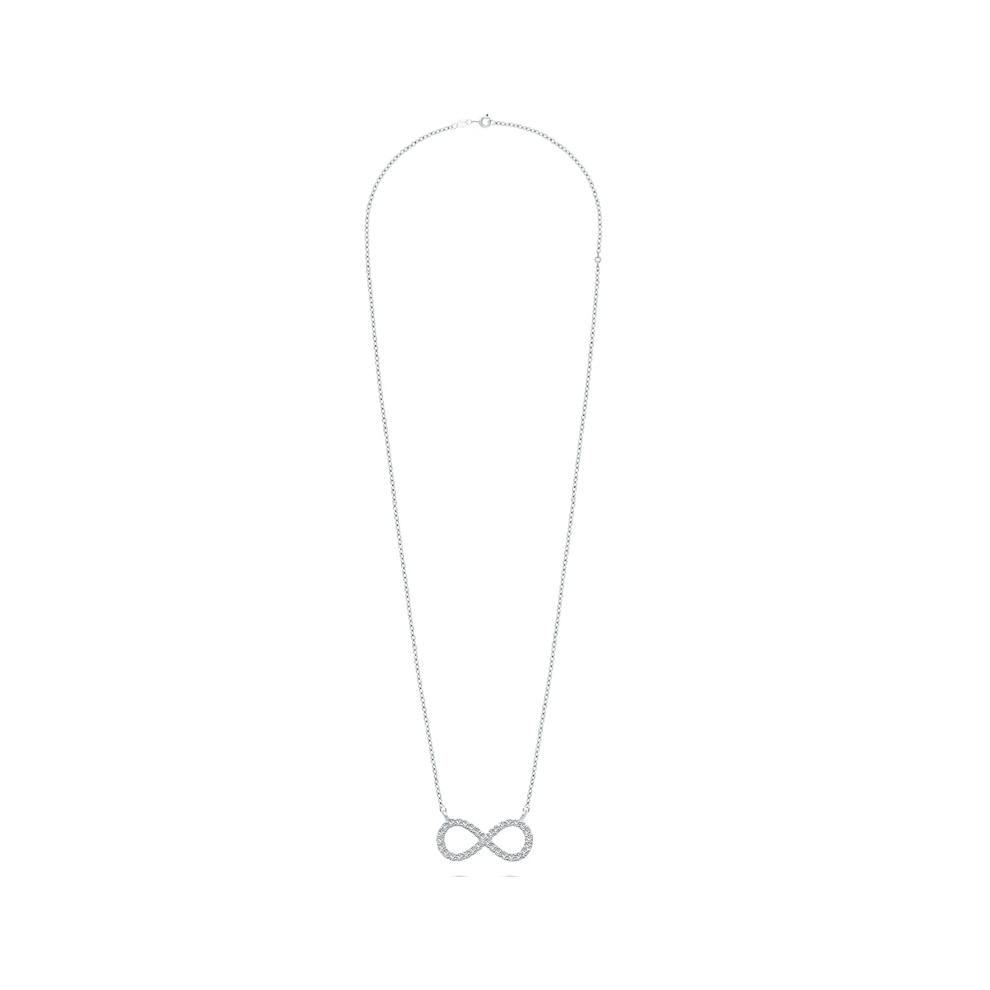 Diamond Infinity Pendant Necklace in Sterling Silver (1/10 ct. tw.) – Image 2 of 4
