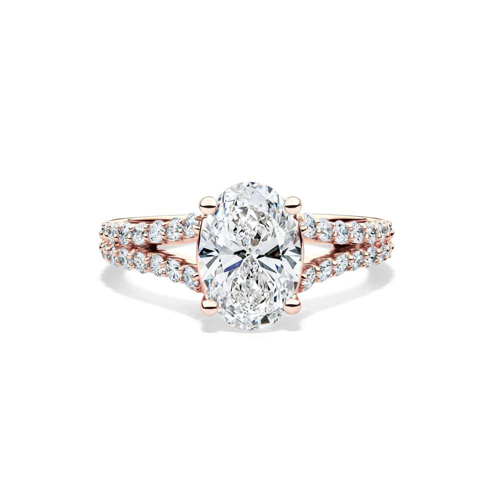 Lab Grown Diamond Oval Engagement Ring in 14K Rose Gold (2 1/2 ct. tw.) – Image 1 of 4