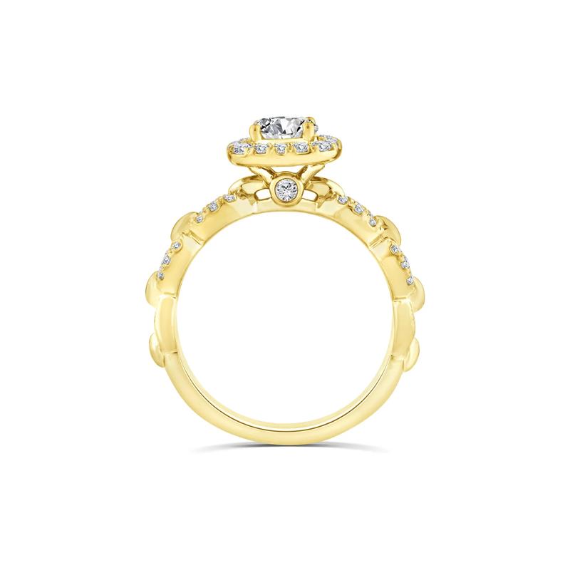 Diamond Round Halo Engagement Ring in 14K Yellow Gold (1 ct. tw.) – Image 2 of 3