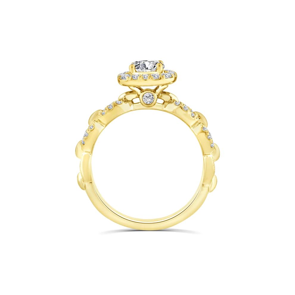 Diamond Round Halo Engagement Ring in 14K Yellow Gold (1 ct. tw.) – Image 2 of 3