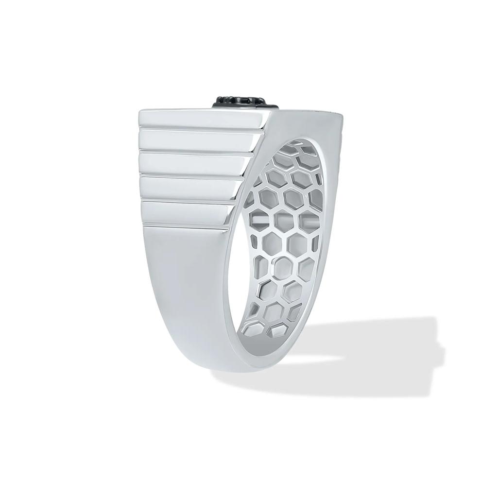 Men's Black Diamond Accent Ace of Spades Card Ring in Black Rhodium Sterling Silver – Image 3 of 4