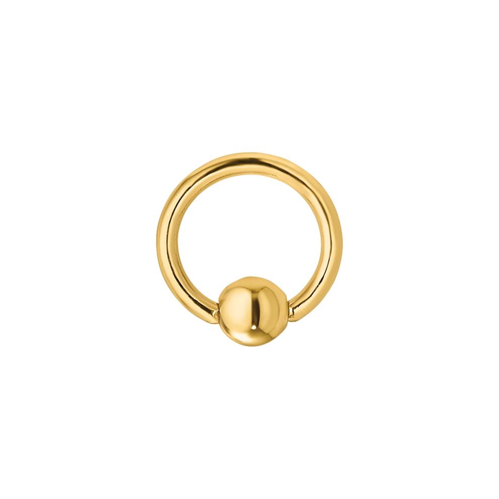 Polished Ball Cartilage Hoop in 14K Yellow Gold, 18 Gauge – Image 2 of 3