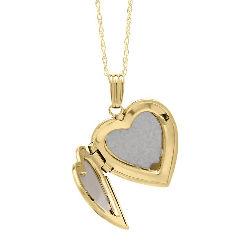 Heart-Shaped Floral Cross Locket in 14K Yellow Gold – Image 2 of 4