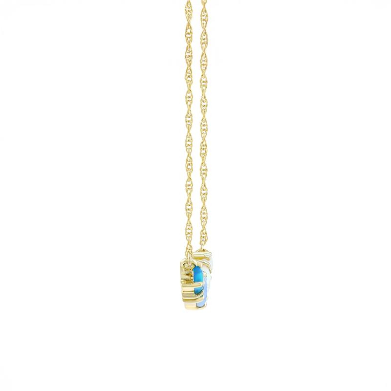 Lab-Created Opal Necklace in 10K Yellow Gold – Image 2 of 3