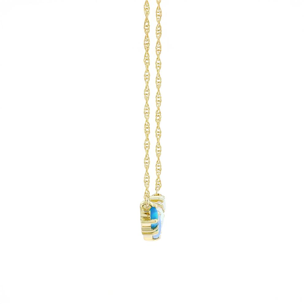 Lab-Created Opal Necklace in 10K Yellow Gold – Image 2 of 3