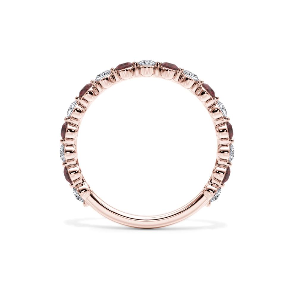 Lab Grown Diamond  &amp; Lab-Created Ruby Half Eternity Anniversary Band in 14K Rose Gold (1/3 ct. tw.) – Image 2 of 4