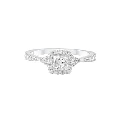 Diamond Princess-Cut Center Engagement Ring in Platinum (3/4 ct. tw.)