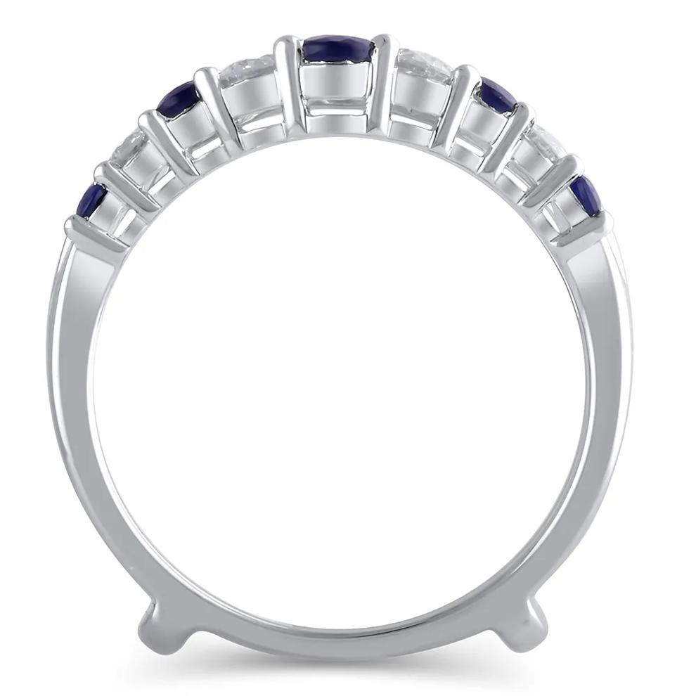 1/2 ct. tw. Diamond &amp; Sapphire Ring Enhancer in 14K White Gold – Image 2 of 6