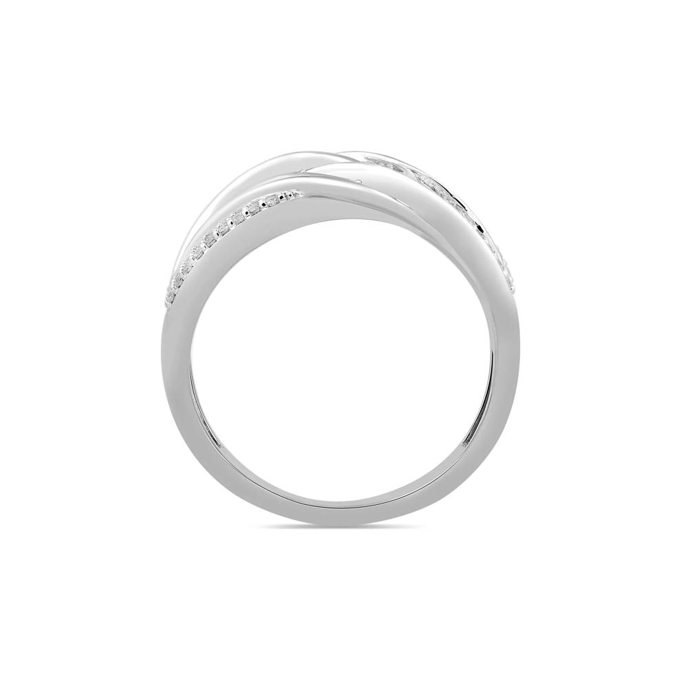 Diamond Two-Row Wrap Ring in Sterling Silver (1/3 ct. tw.) – Image 2 of 5