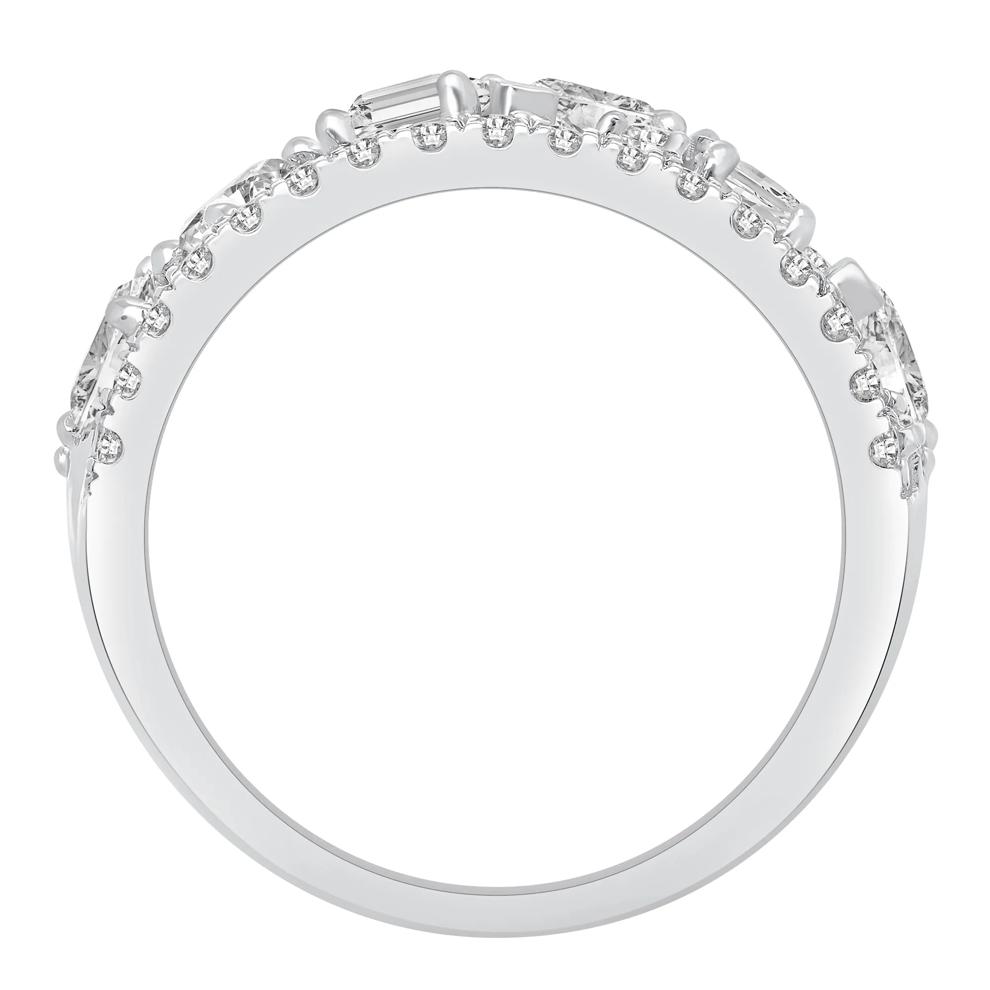 Lab Grown Diamond Three-Row Mixed Cut Band Ring in 14K White Gold (2 ct.tw.) – Image 4 of 4