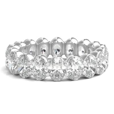 Lab Grown Oval Diamond Eternity Band in 14K White Gold (6 ct. tw.)