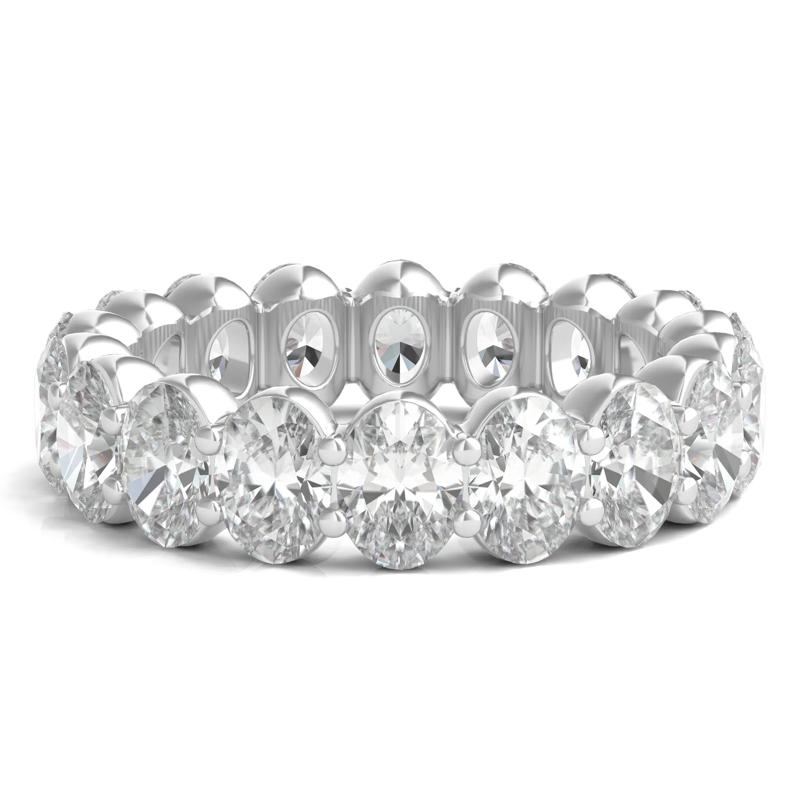 Lab Grown Oval Diamond Eternity Band in 14K White Gold &#40;6 ct. tw.&#41; – Image 1 of 3