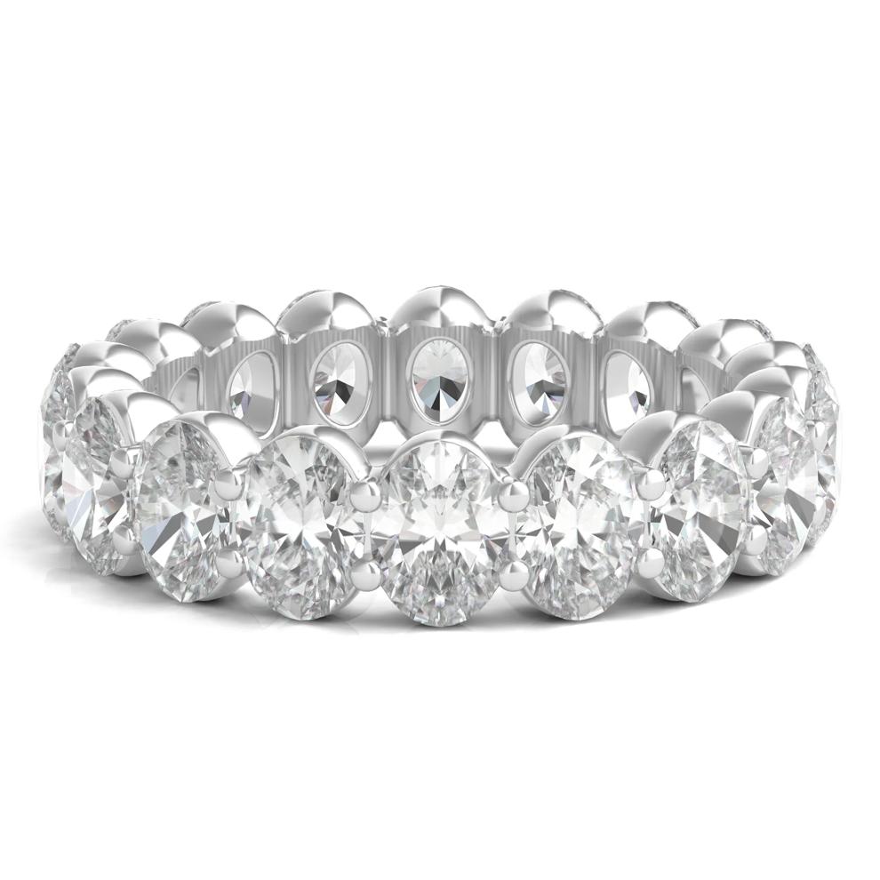 Lab Grown Oval Diamond Eternity Band in 14K White Gold (6 ct. tw.) – Image 1 of 3