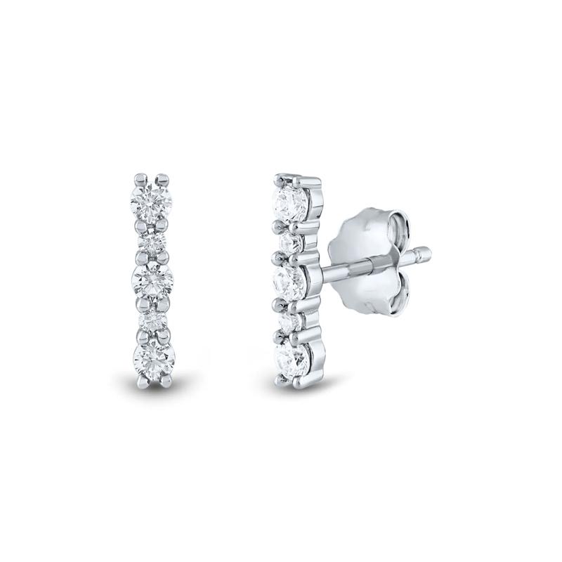 Lab Grown Diamond Bar Stud Earrings in 14K White Gold &#40;1/4 ct. tw.&#41; – Image 1 of 1