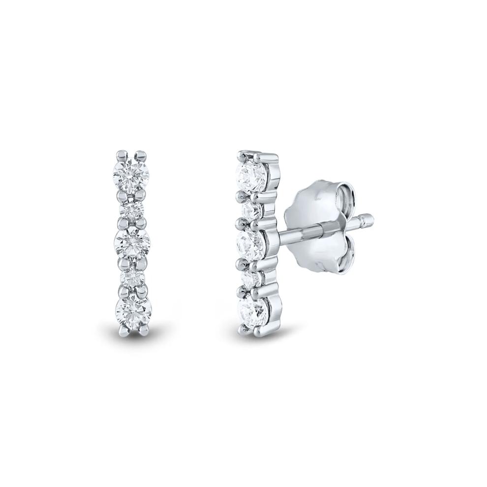 Lab Grown Diamond Bar Stud Earrings in 14K White Gold (1/4 ct. tw.) – Image 1 of 1