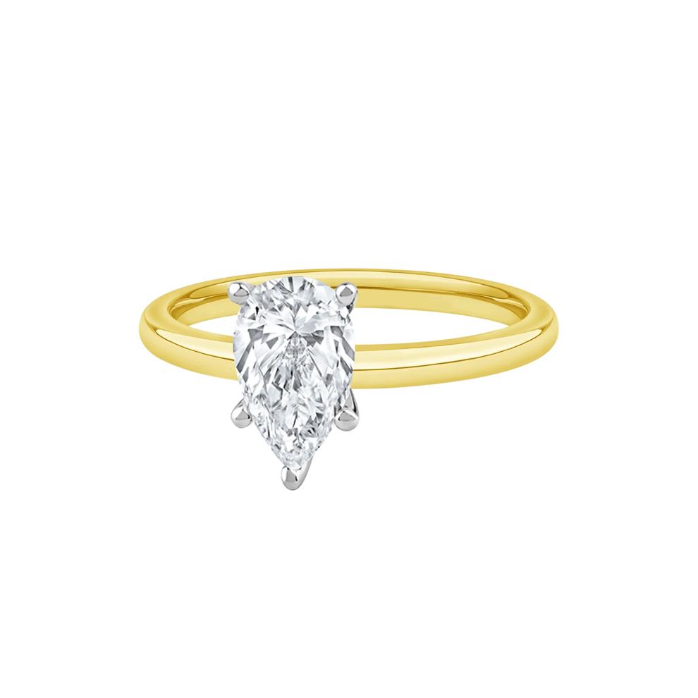 Diamond Pear-Shaped Solitaire Engagement Ring in 14K Yellow Gold (1 ct.) – Image 4 of 5