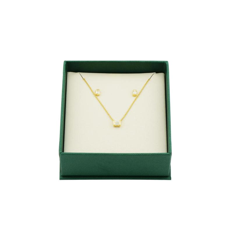 Lab Grown Diamond Emerald-Cut Earring and Pendant Boxed Set in Vermeil &#40;1/2 ct. tw.&#41; – Image 2 of 8
