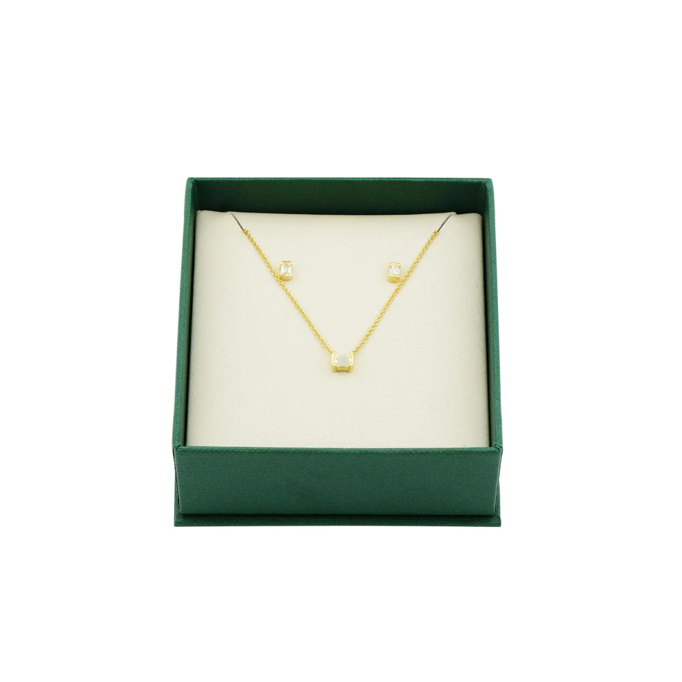 Lab Grown Diamond Emerald-Cut Earring and Pendant Boxed Set in Vermeil (1/2 ct. tw.) – Image 2 of 8