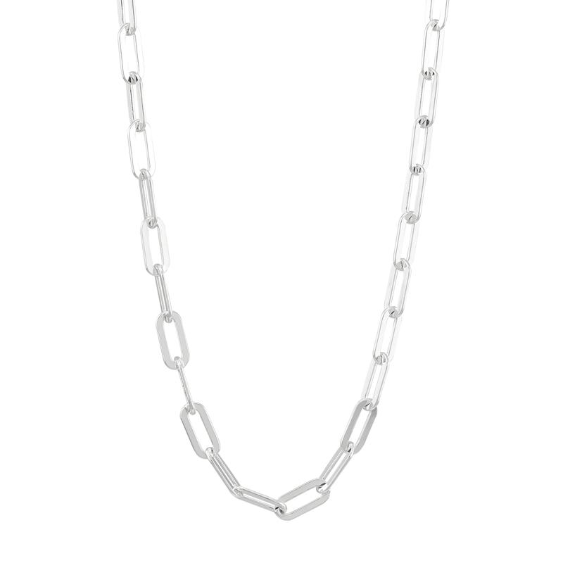 Paperclip Chain Necklace in Sterling Silver, 18&quot; – Image 1 of 3