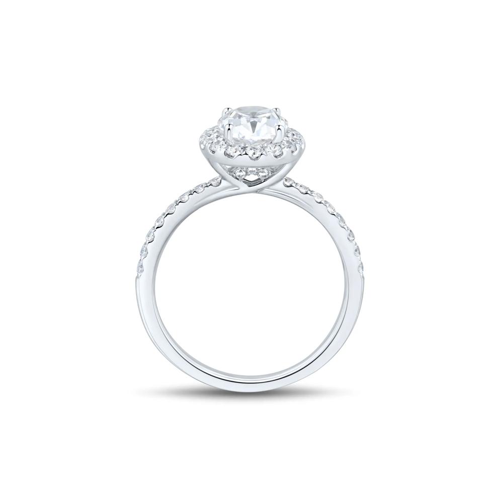 Lab Grown Diamond Oval Halo Engagement Ring in 14K White Gold (2 ct. tw.) – Image 2 of 3