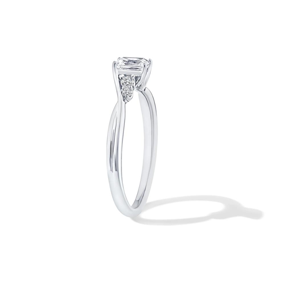 Lab Grown Diamond Radiant Center Twist-Shank Promise Ring in 10K White Gold (1/2 ct. tw.) – Image 3 of 4