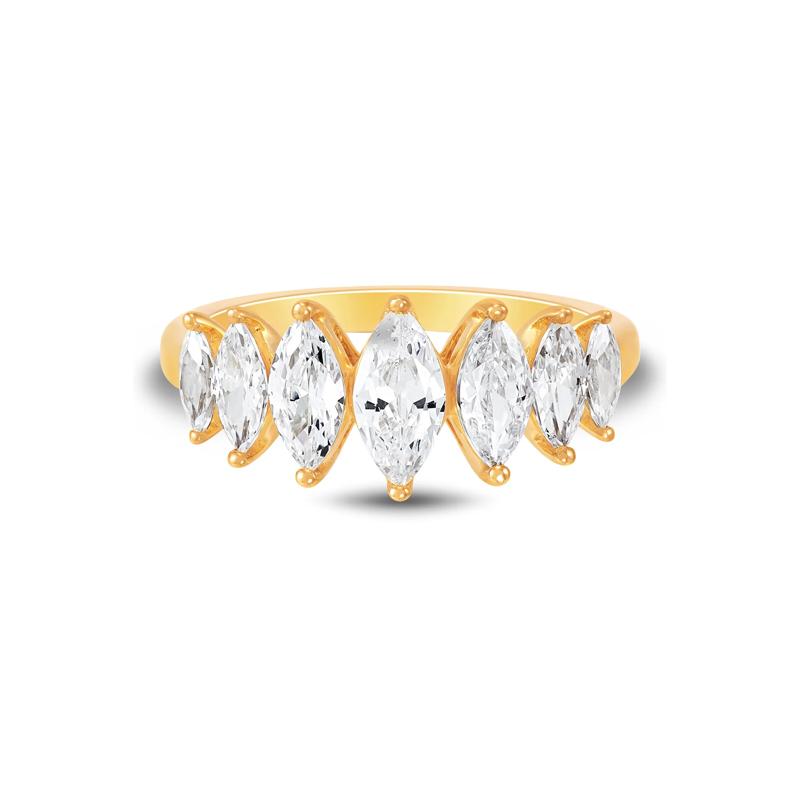 Lab Grown Diamond Marquise Band in 14K Yellow Gold &#40;2 ct. tw.&#41; – Image 1 of 3