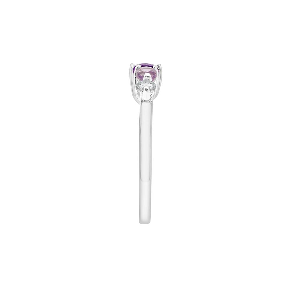 Amethyst Ring with Rose de France and White Topaz in Sterling Silver – Image 3 of 5