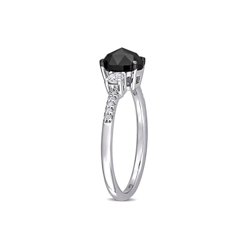 1 1/4 Black &amp; White Diamond Ring in 14K White Gold – Image 3 of 6
