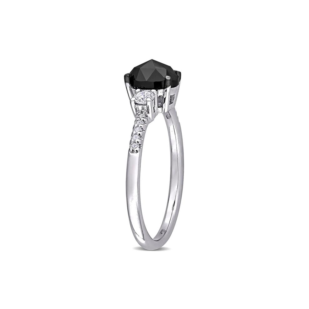 1 1/4 Black &amp; White Diamond Ring in 14K White Gold – Image 3 of 6