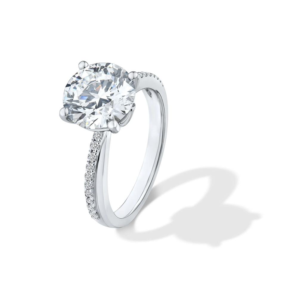 Lab Grown Diamond Round Engagement Ring in Platinum (3 1/5 ct. tw.) – Image 4 of 4