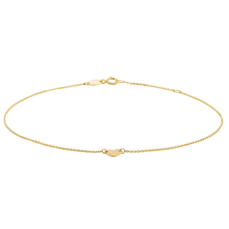 Heart Anklet in 14K Yellow Gold – Image 2 of 2