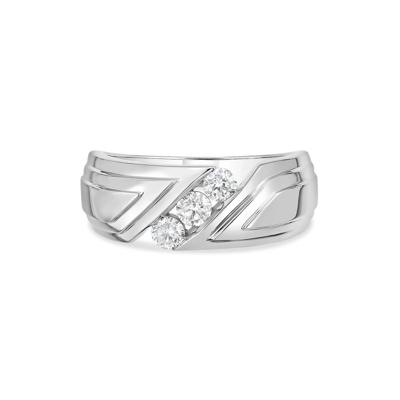 Men's Diamond Three-Stone Band in 10K White Gold (1/2 ct. tw.)