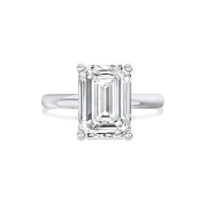 Lab Grown Diamond Emerald-Cut Solitaire Ring in 14K White Gold (5 ct.)