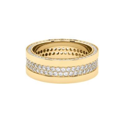 Men's Lab Grown Diamond Double Row Eternity Band in 10K Yellow Gold (2 1/3 ct. tw.)