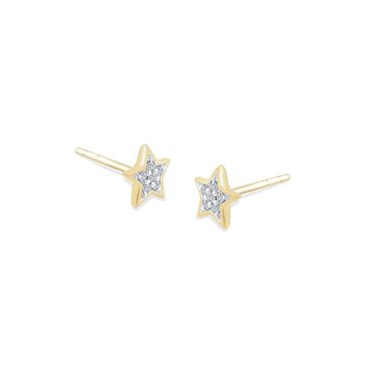 Diamond Accent Star Stud Earrings in 10K Yellow Gold