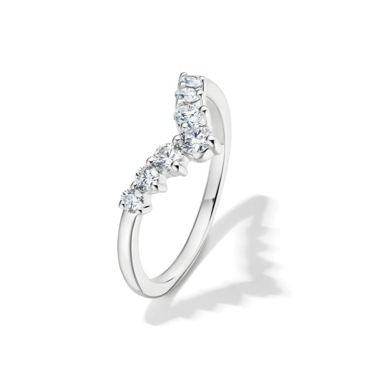 1/2 ct. tw. Diamond Contour Band in 14K White Gold – Image 4 of 4