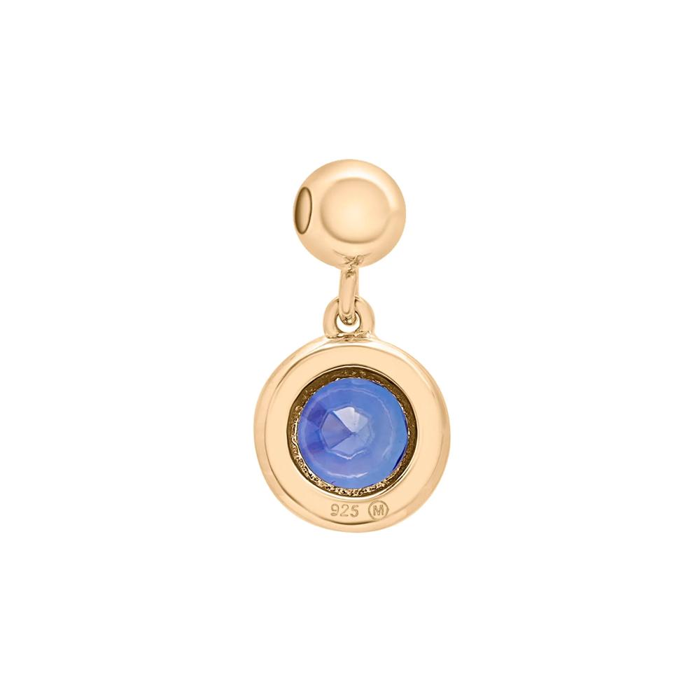Lab-Created Blue Sapphire Birthstone Bead Charm in Vermeil – Image 3 of 3