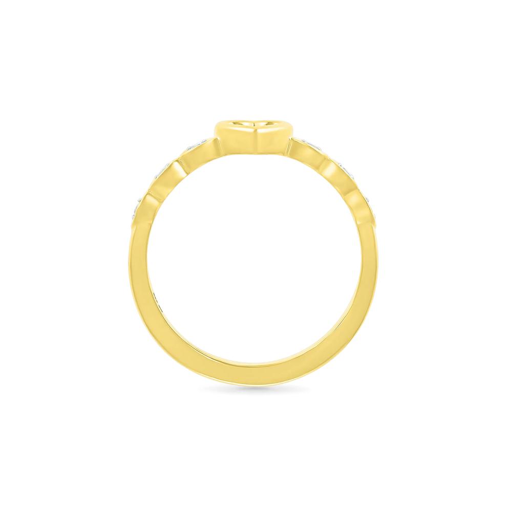 Diamond Accent Heart Ring in 10K Yellow Gold – Image 2 of 5
