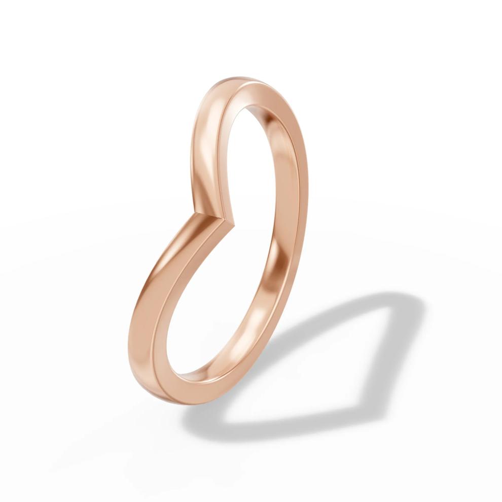 Chevron Band in 14K Rose Gold – Image 4 of 4